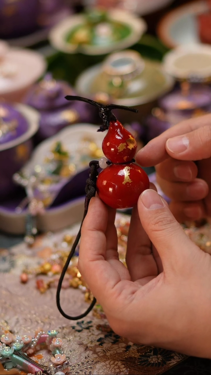 【闪购商品】摆件红色大漆葫芦挂件