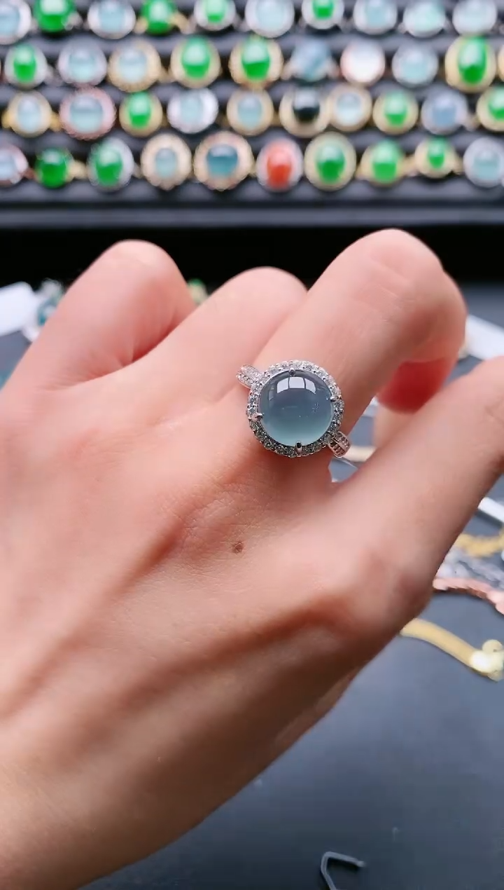 【闪购商品】翡翠戒指银S925镶嵌11111