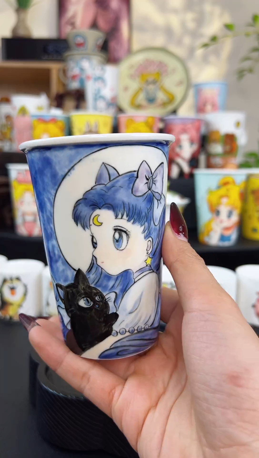 【闪购商品】摆件笙笙漫 手工手绘陶瓷杯杯