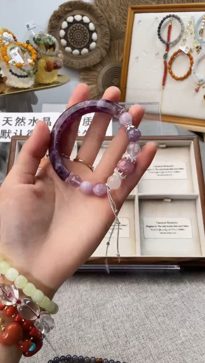 未镶嵌手串水晶?****?紫祖母晶半镯（多样性发一）