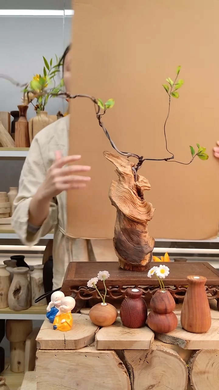 木实木花瓶一物一拍，发一个