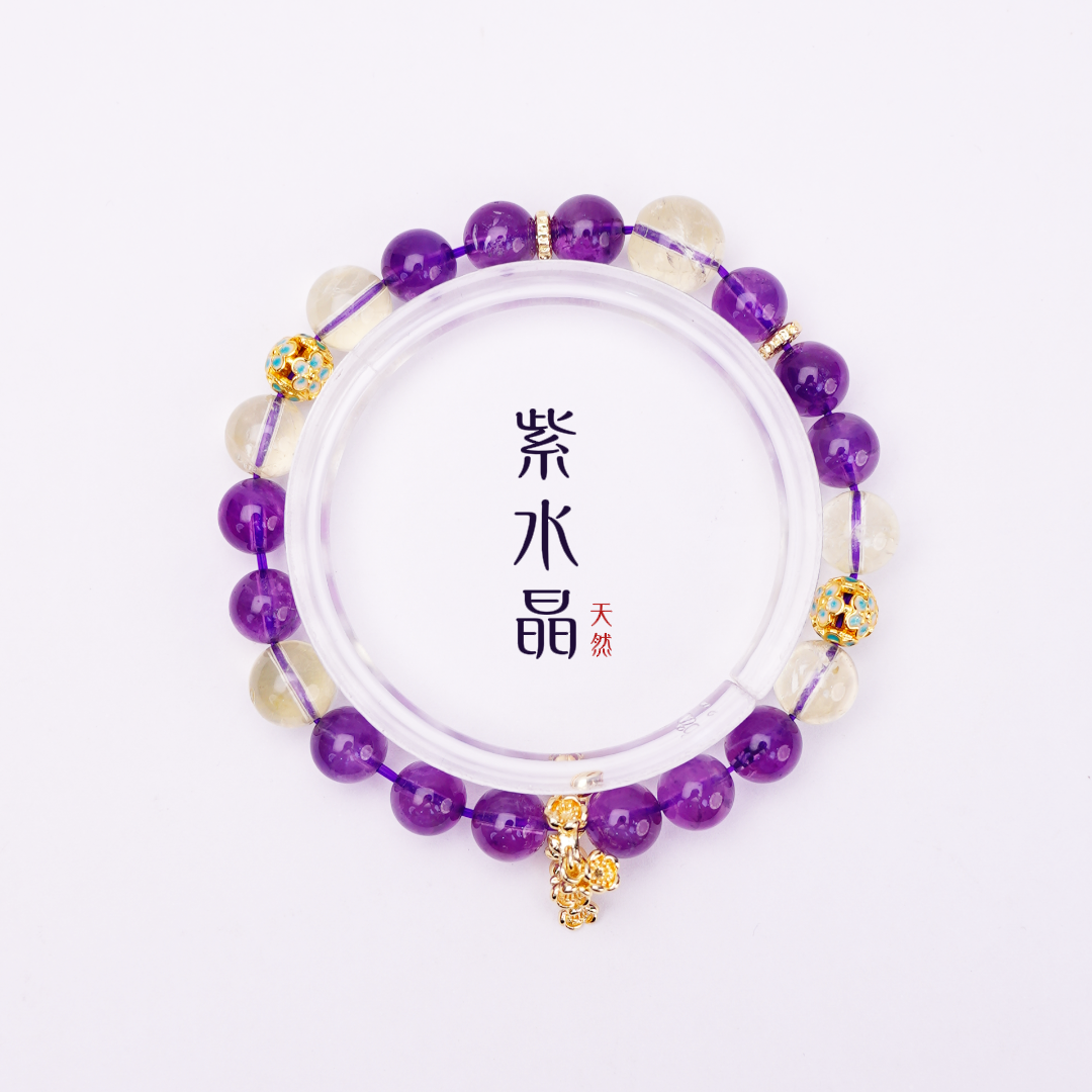 SSJ11003限量 开播福利 独家设计款 紫水晶手串8-9mm