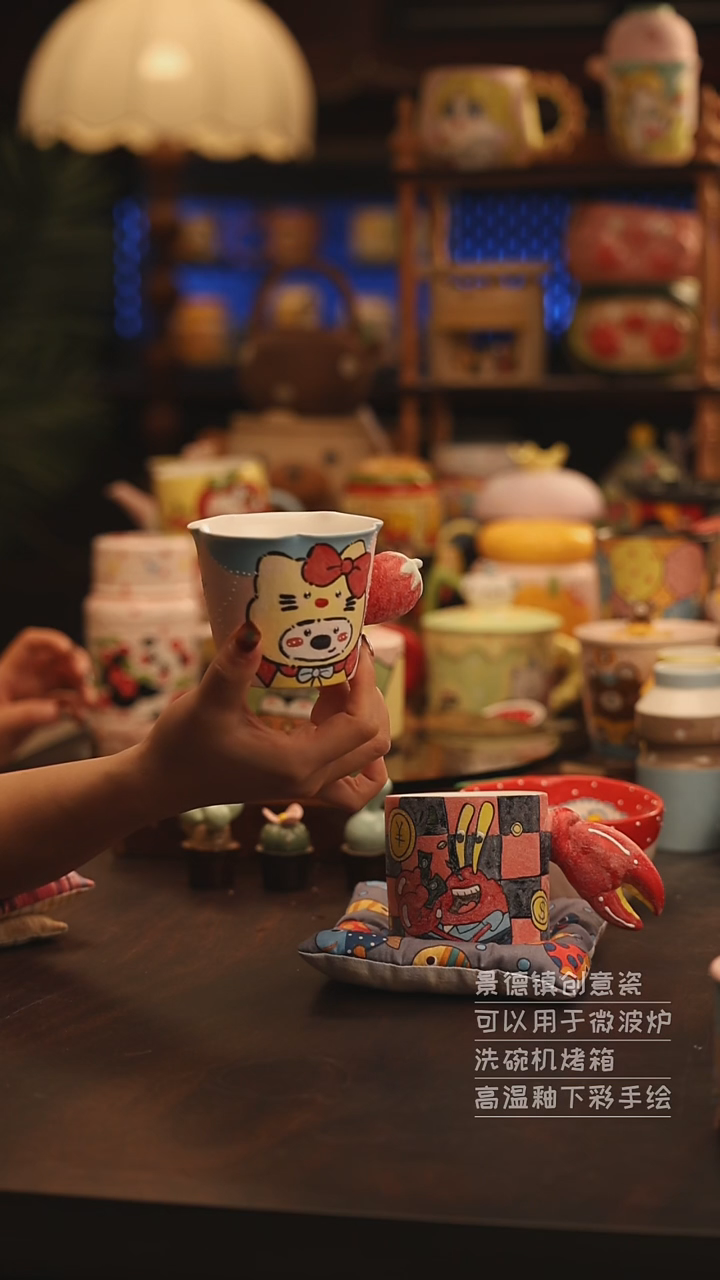 陶瓷景德镇可爱陶瓷釉下彩绘设计师款