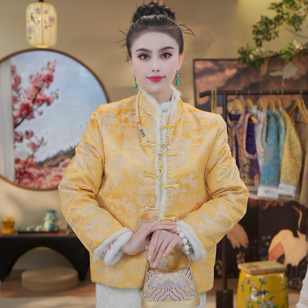 《暮山亭-羽绒服》1068秋冬新款超气质高定双面羽绒服