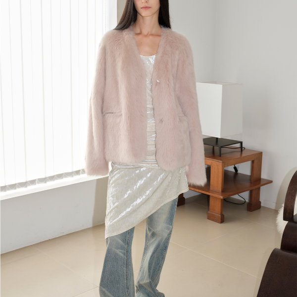 付智恩  巴比伦幻夜 意大利托斯卡纳皮毛一体皮草外套