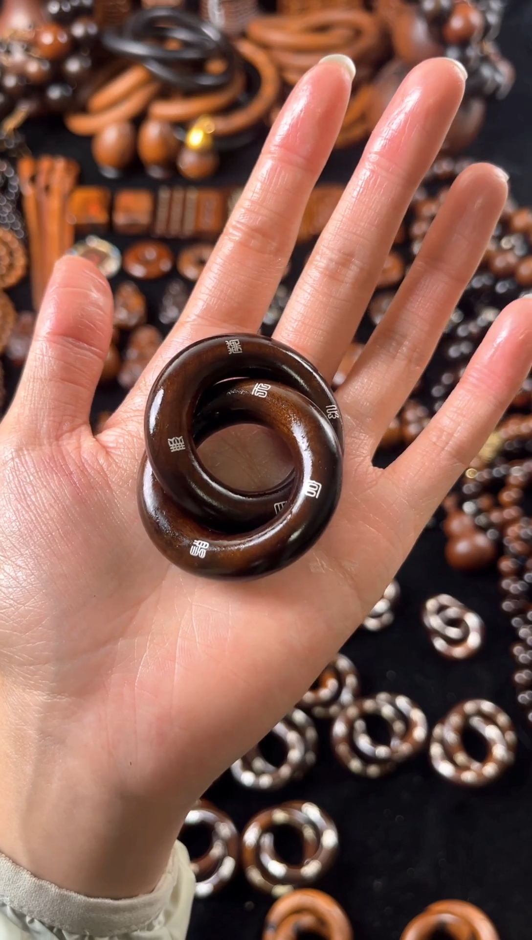 枣木雷击枣木玉化镶银天官赐福百无禁忌乾坤圈