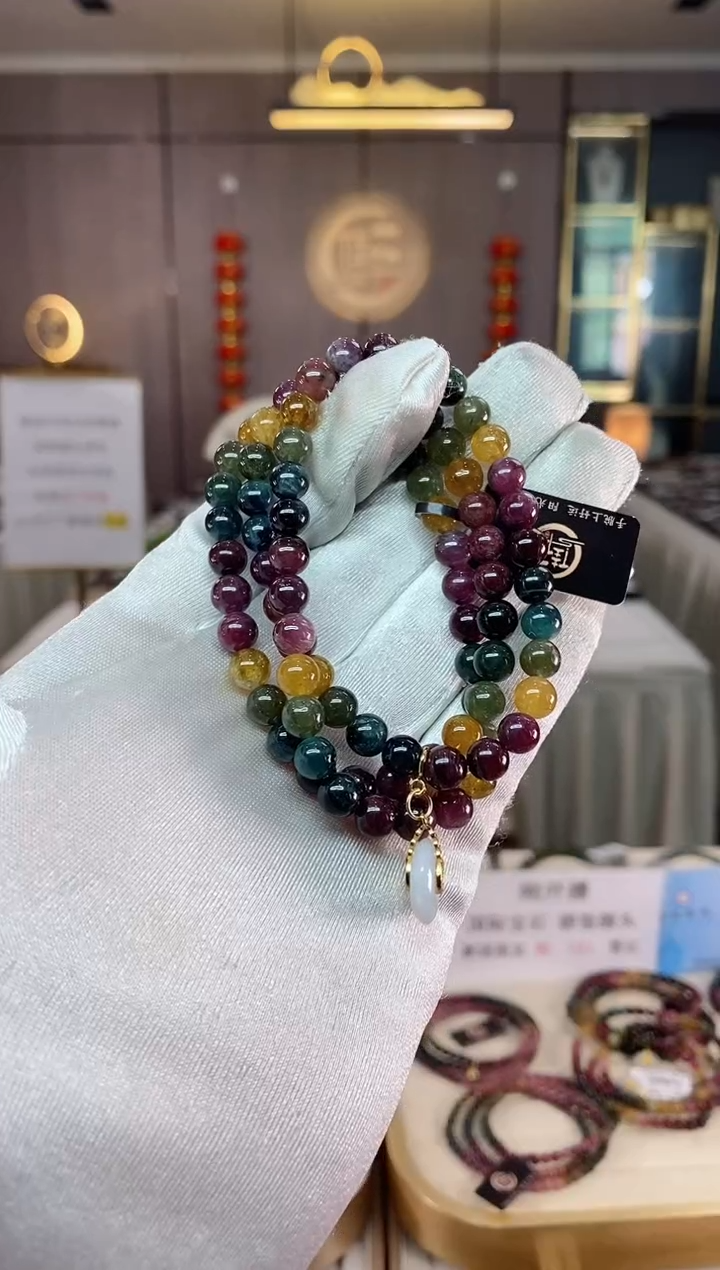 【闪购商品】碧玺三圈手串6mm+未镶嵌（多样性发一条）xion