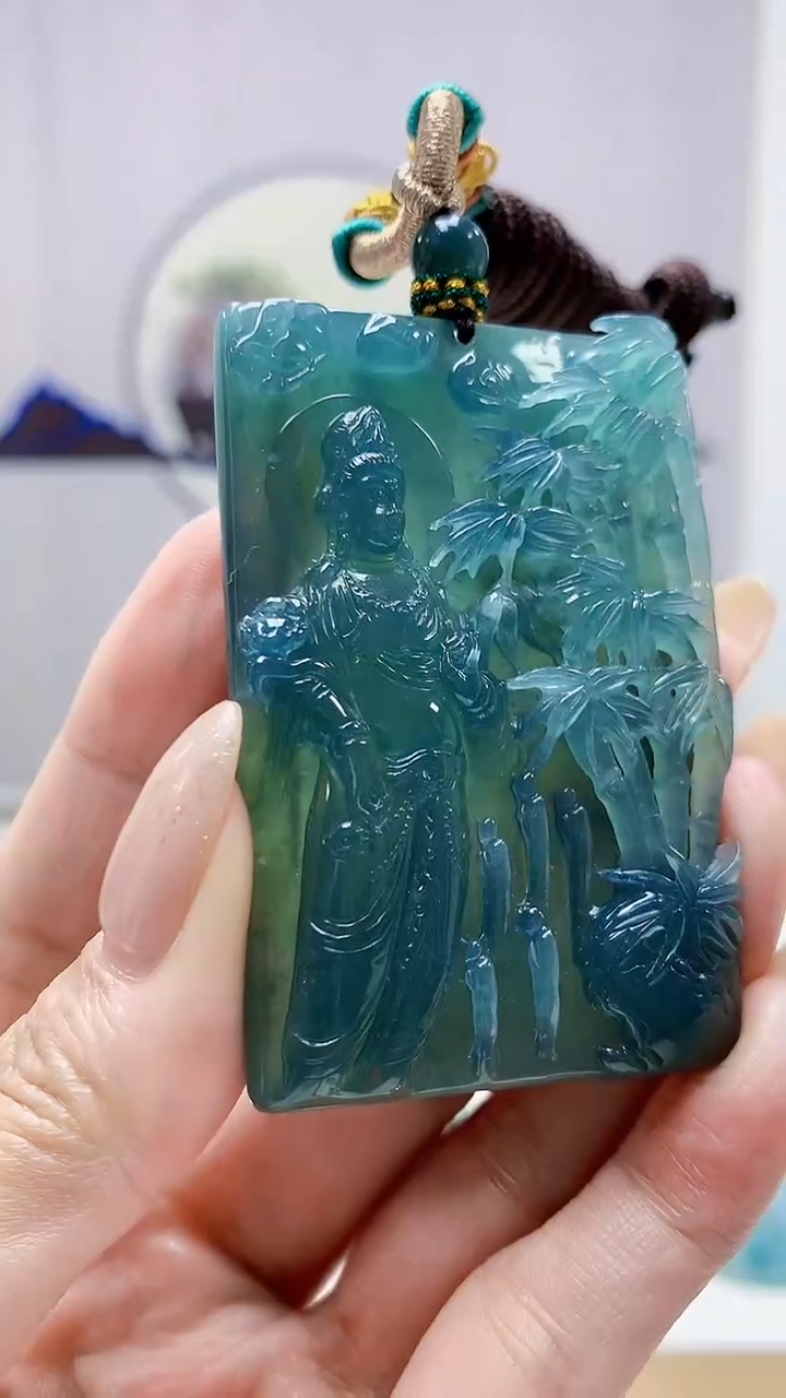 未镶嵌定制翡翠4917MM-毛货挂件48