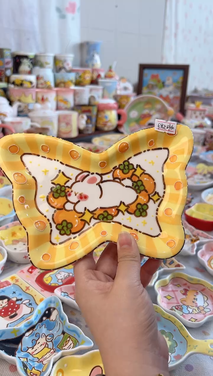 摆件陶景德镇陶瓷手绘微瑕