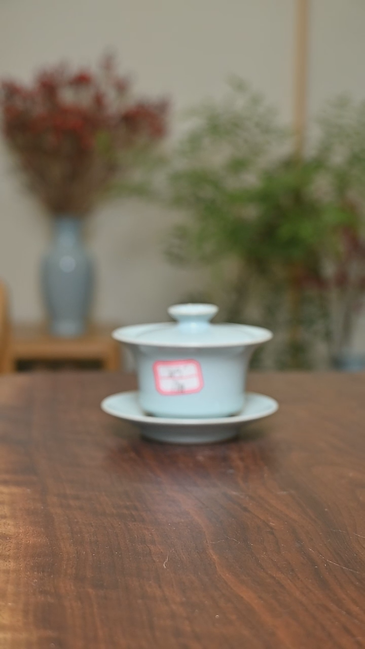 【闪购商品】其他17#微瑕天青釉朱家汝窑盖碗100毫升