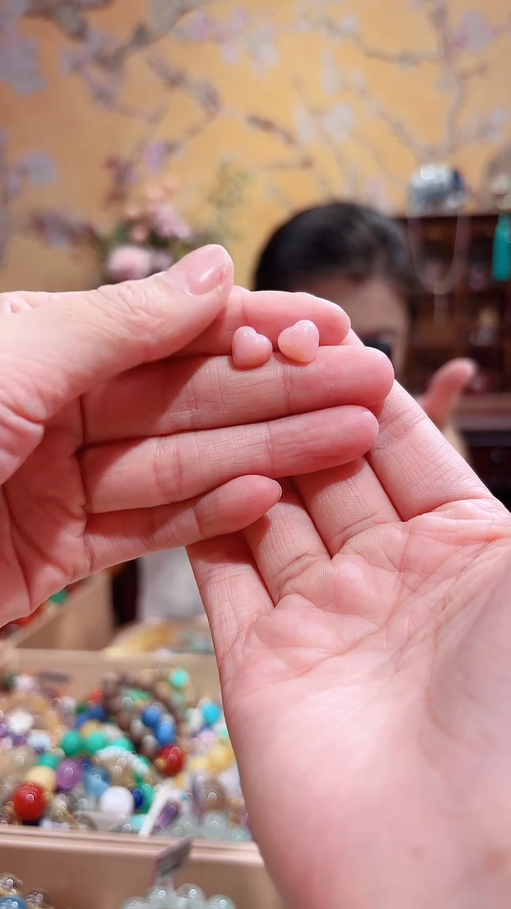 银S925镶嵌蛋白石珠宝奇石天然粉澳宝，蜜桃粉