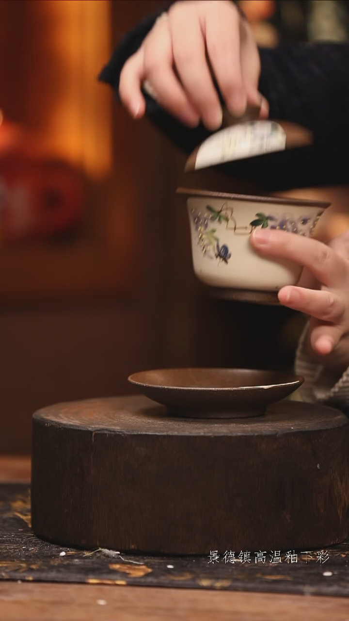 陶瓷景德镇高温釉下手绘陶瓷@L283@