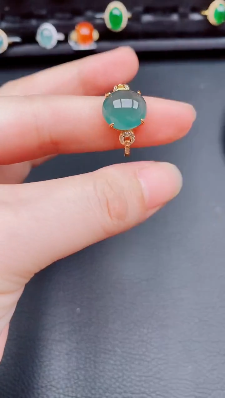 【闪购商品】翡翠戒指银S925镶嵌天然a货翡翠183