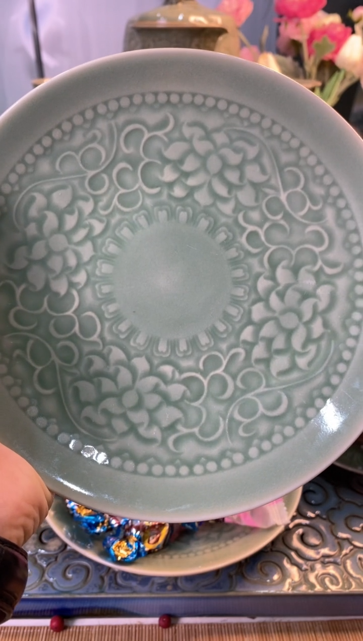 【闪购商品】b000023微瑕折枝牡丹盘【4只】