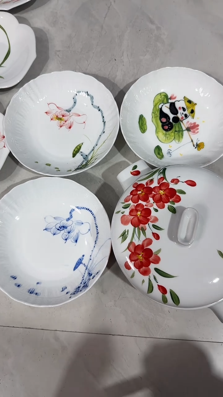 摆件陶瓷??景德镇高温瓷（盘子加双耳锅）福利价微瑕