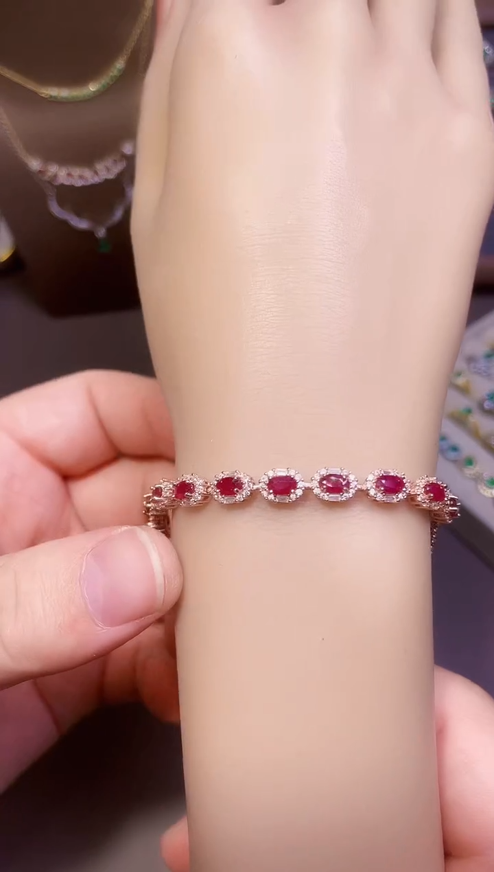 【闪购商品】红宝石手链银S925镶嵌一条