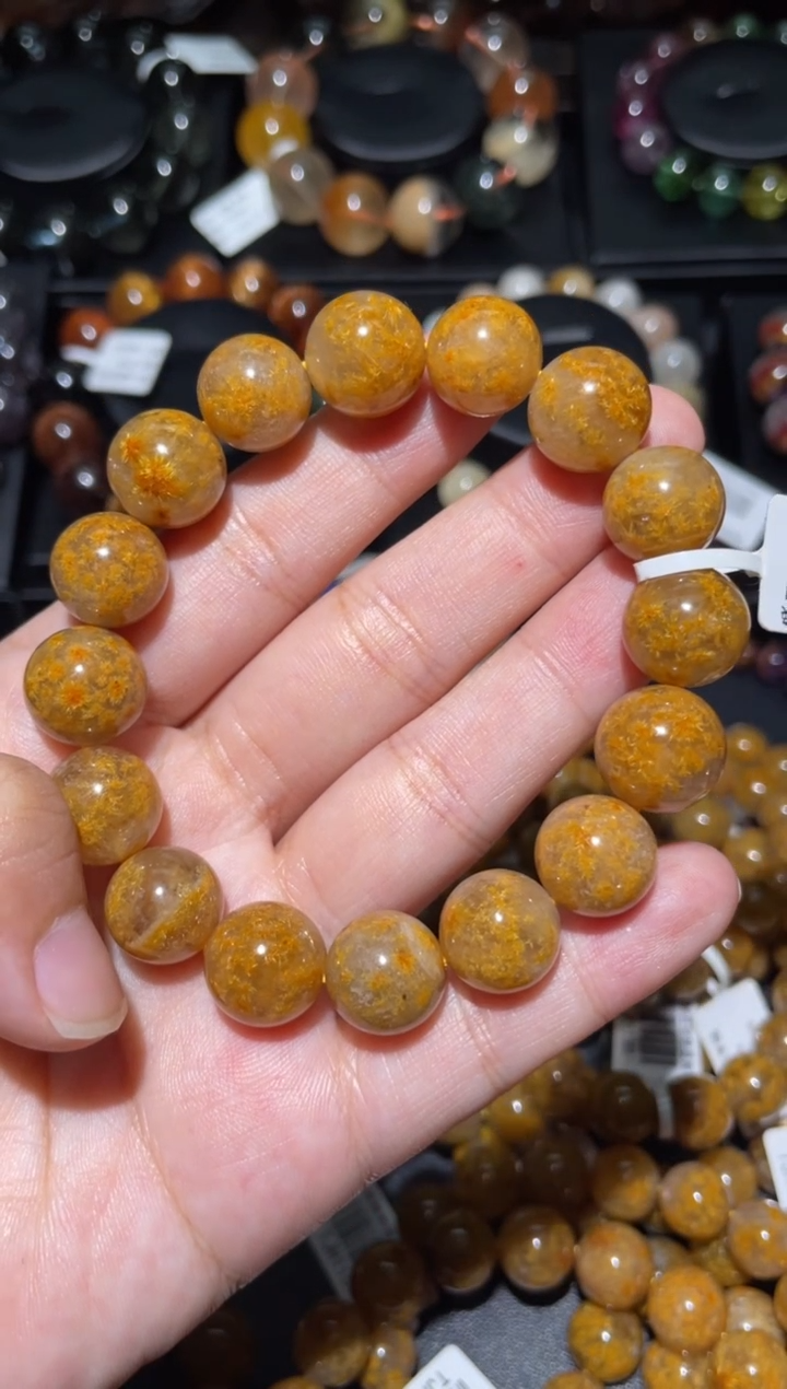 未镶嵌珠宝半成品水晶静*?钛晶花13mm-39