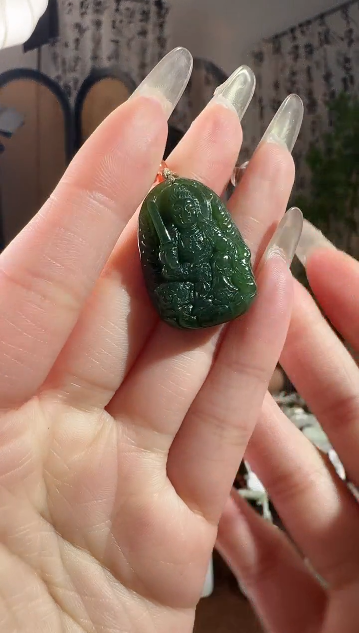 颈饰未镶嵌和田玉碧玉文殊