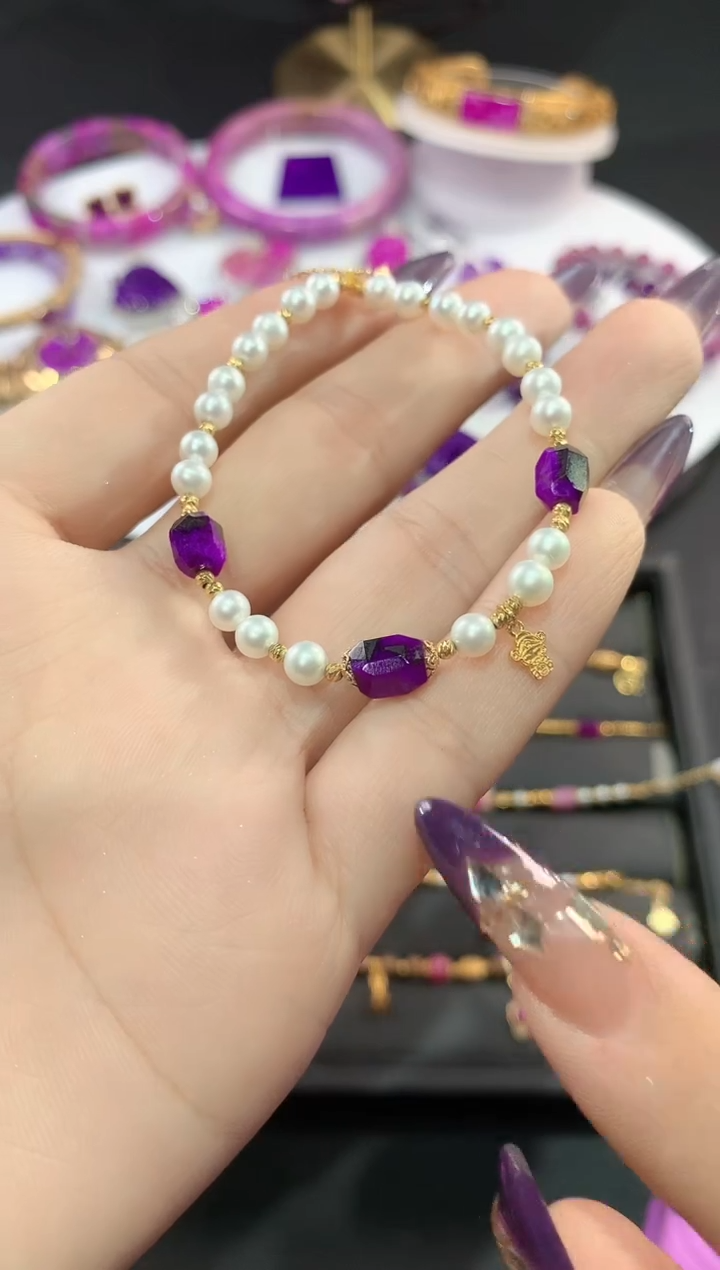 苏纪石（舒俱来）18K金镶嵌.手链