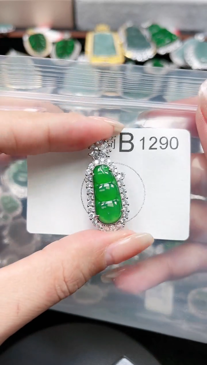 【闪购商品】翡翠颈饰未镶嵌1290赠皮绳