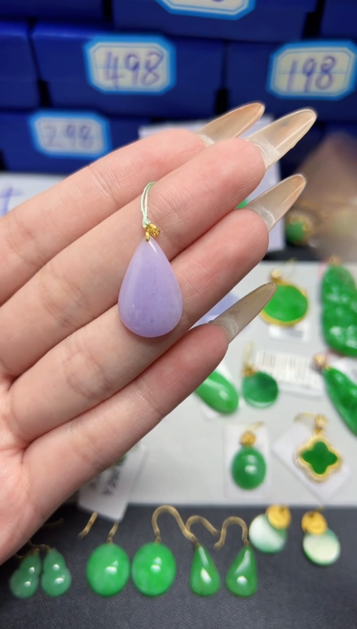 【闪购商品】翡翠颈饰18K金镶嵌Y缅料A货/支持复检/一件