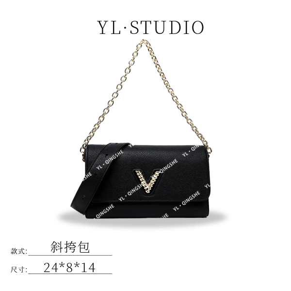 【依琳DFashion】女士潮流时尚经典气质手拎单肩包RC-25123-黑色