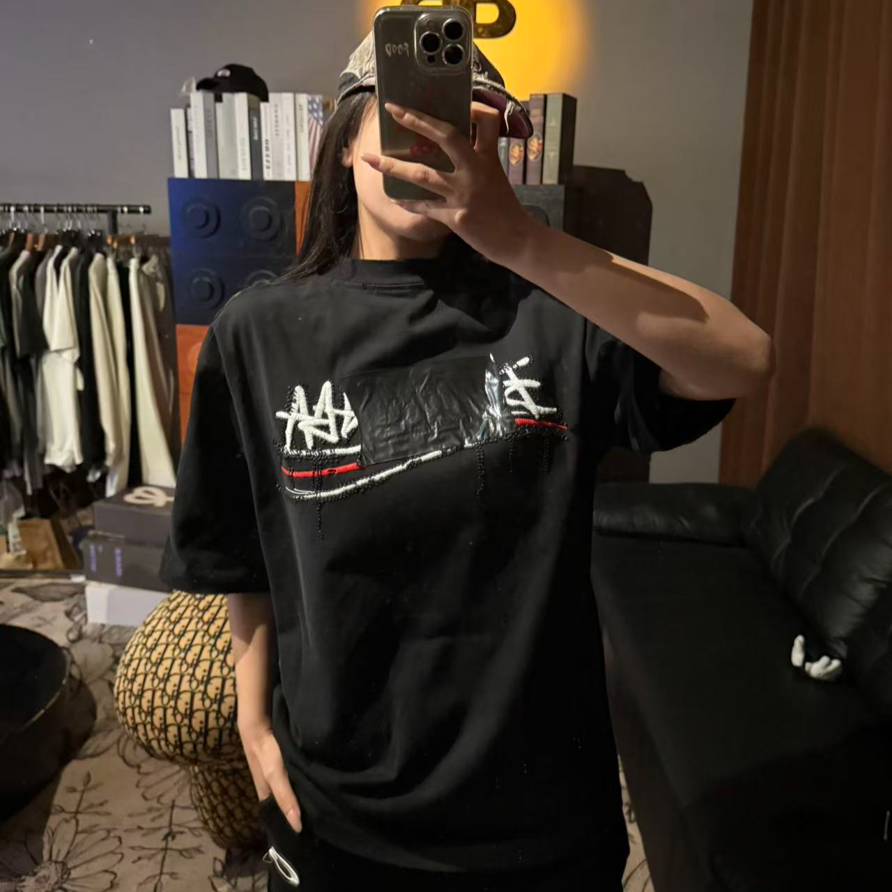 BREAK媛姐【潮牌】刺绣磨破休闲百搭早秋款短袖男女同款A353