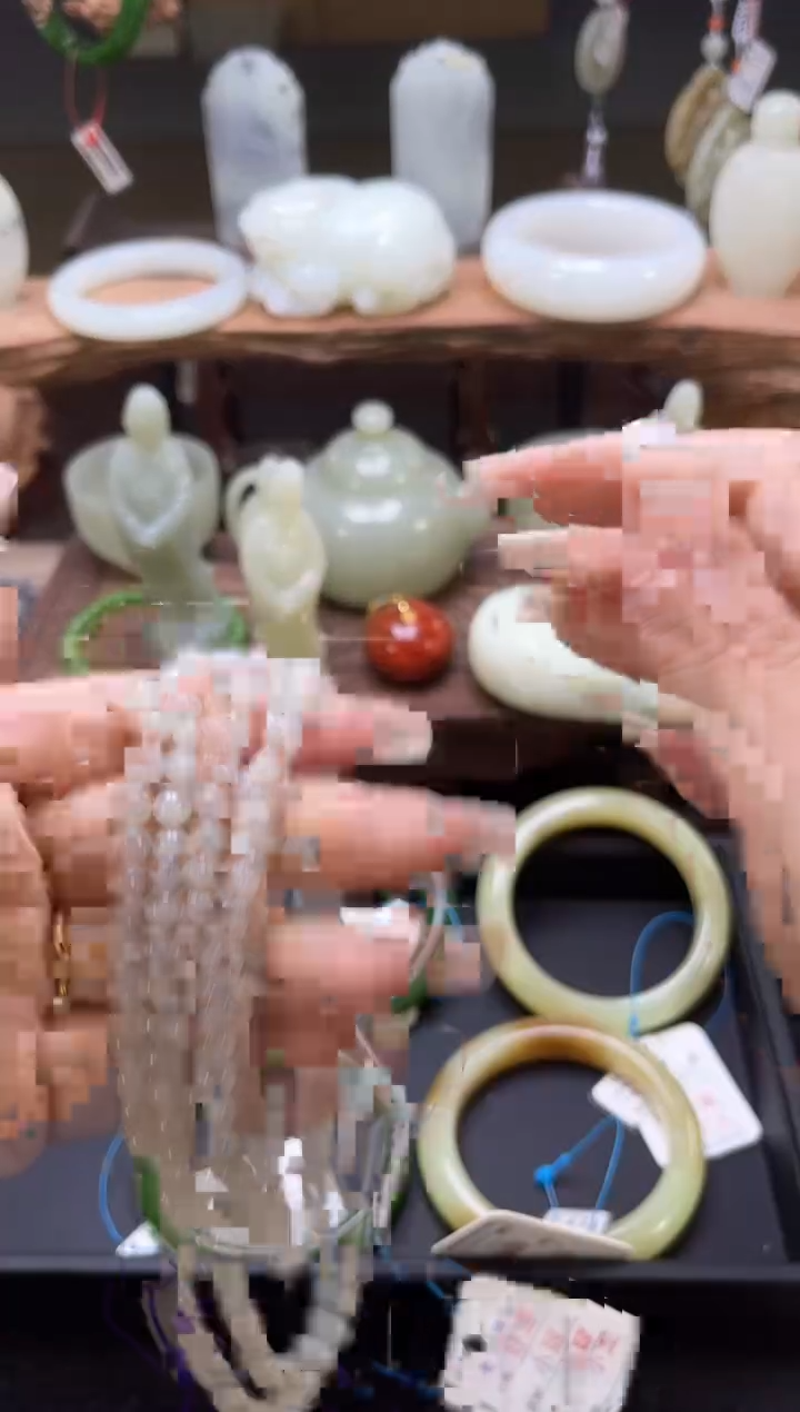 【闪购商品】和田玉项链未镶嵌新疆点墨青花卡6 108珠链