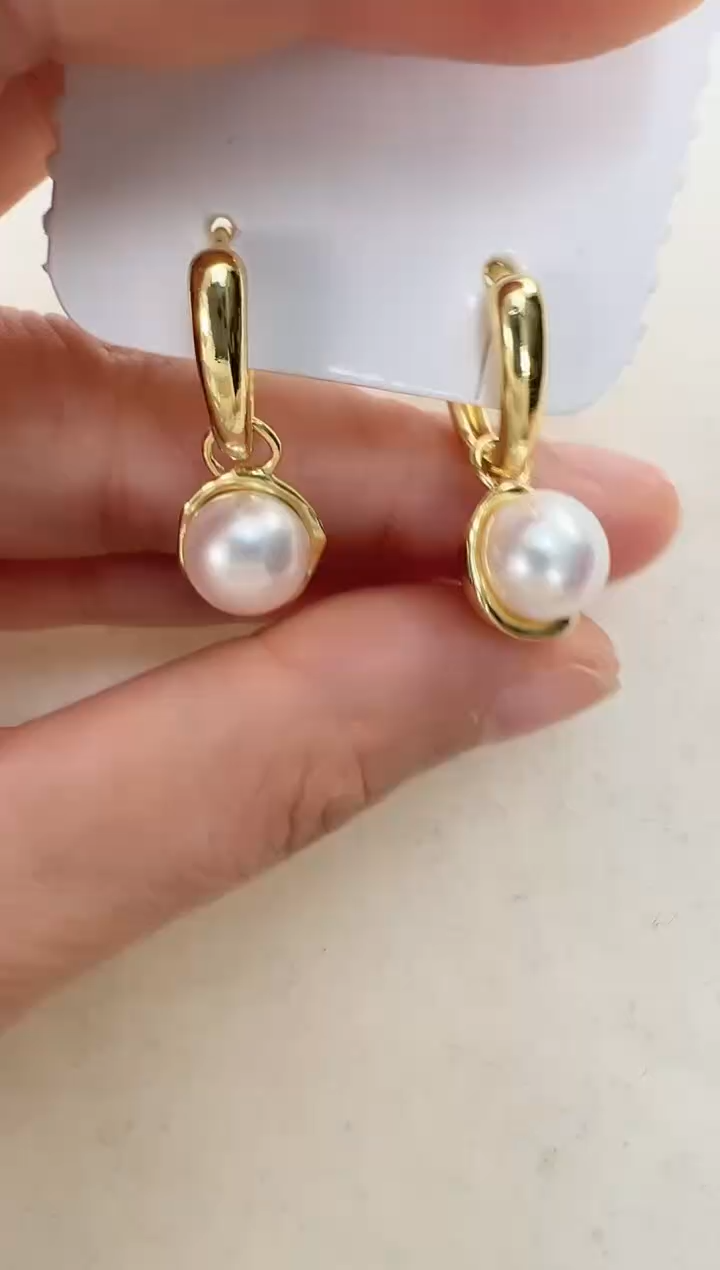 【闪购商品】淡水珍珠耳饰合金金色耳扣