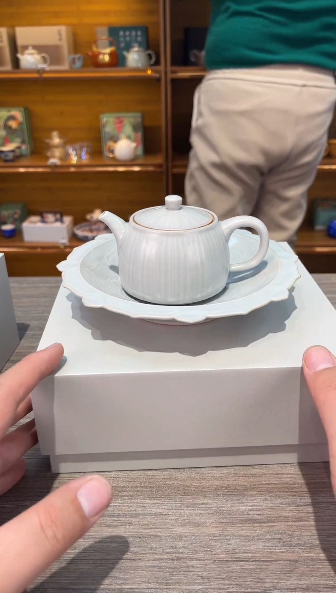 【闪购商品】云门筋纹壶加云门壶承茶具茶具
