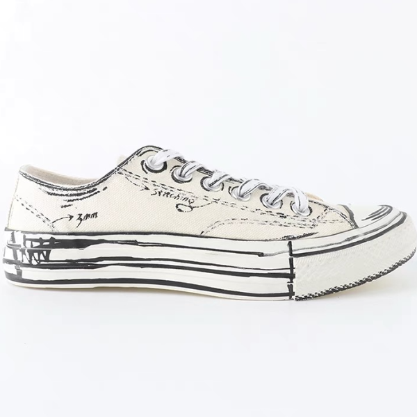 【PB】SM10361手绘日系低帮帆布鞋 男款