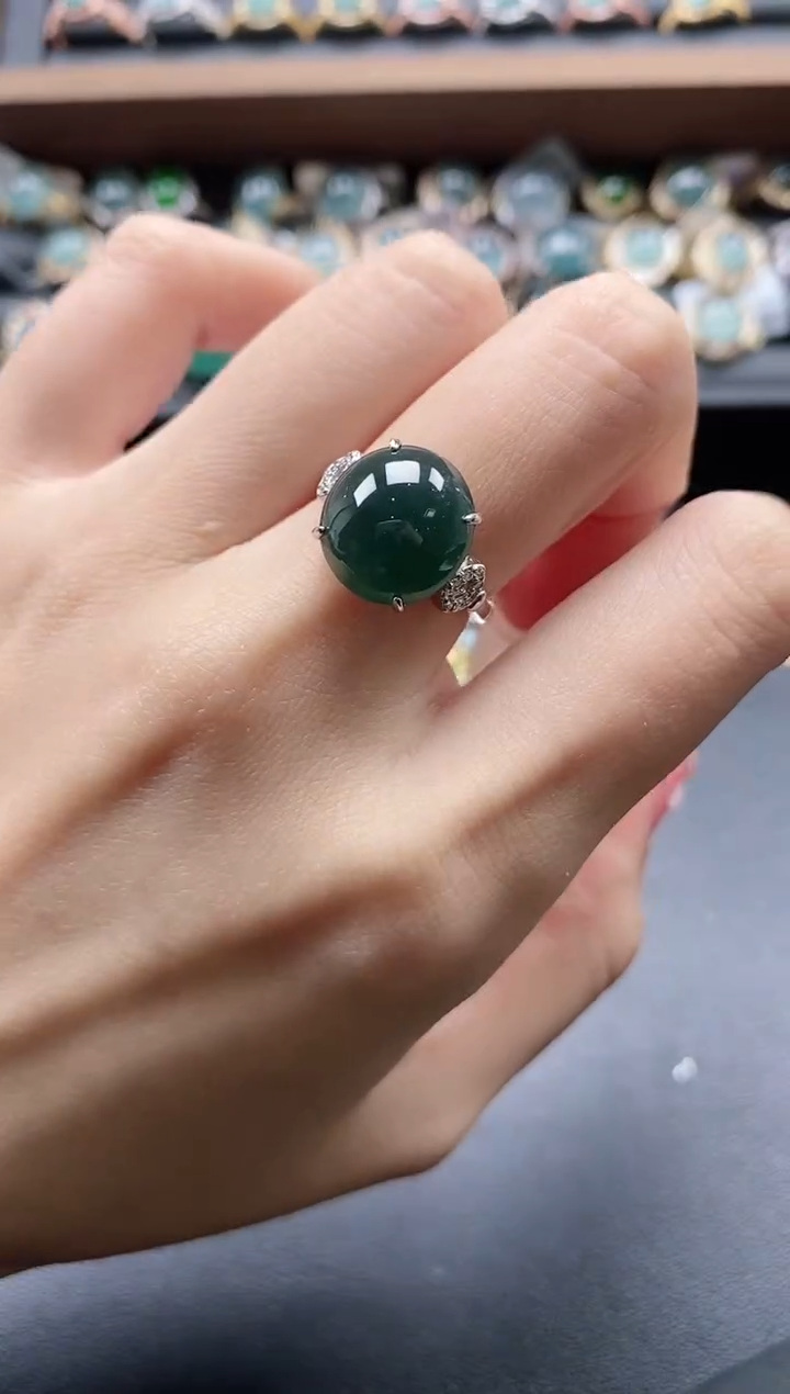 【闪购商品】翡翠戒指银S925镶嵌51151