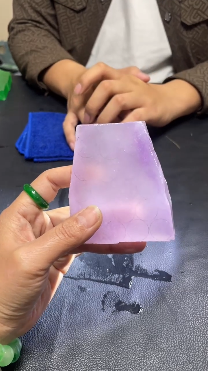 玉冰粉紫边角毛坯