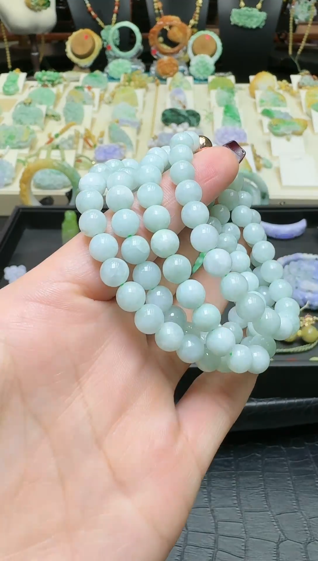 【闪购商品】翡翠颈饰未镶嵌天然翡翠圆珠项链