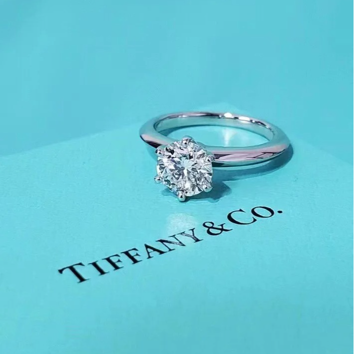 99新 Tiffany & Co./蒂芙尼 小花佳珊 六爪钻戒1.10g I色 3EXVS1 