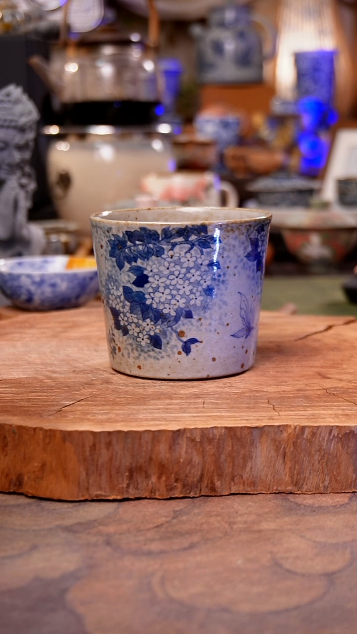 摆件陶绣球花手工手绘手工手绘