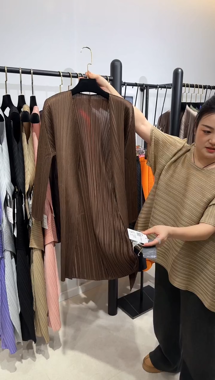 敏*JA108中长款开衫金咖色5码