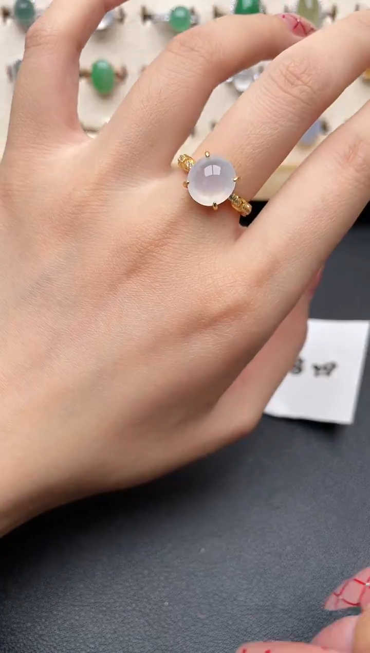 【闪购商品】翡翠戒指银S925镶嵌一物一证一礼盒