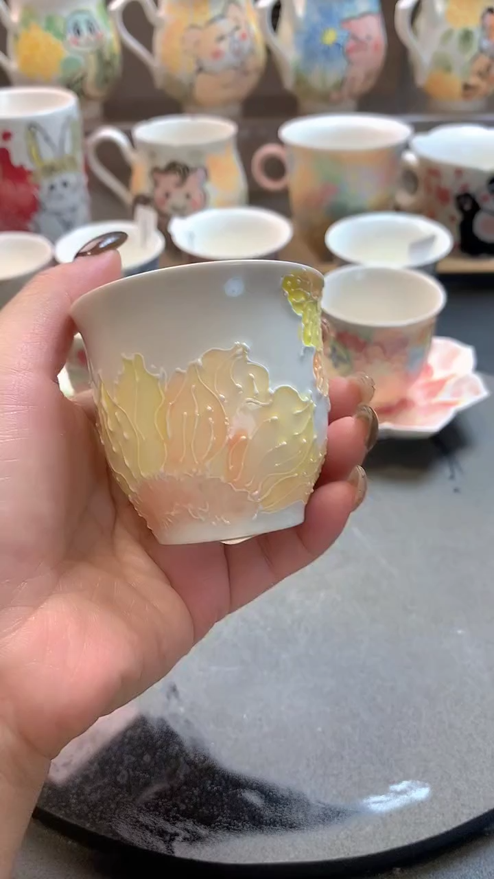 一味*手绘*秋华品茗杯