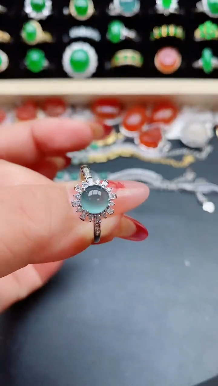 【闪购商品】翡翠戒指银S925镶嵌2132