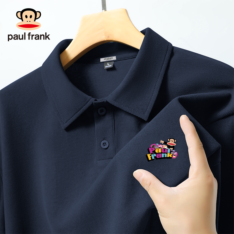 paul frank/大嘴猴短袖polo衫男夏季垂感抗皱上衣潮流百搭半截袖B
