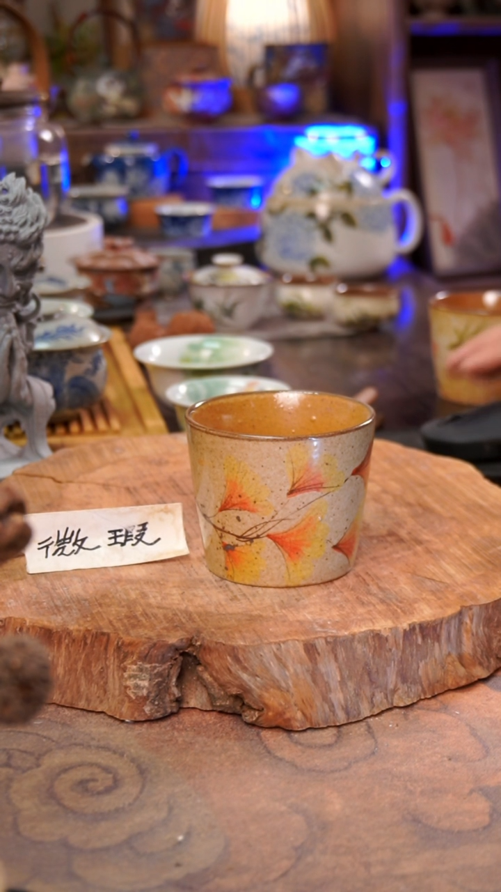 杯子银杏叶手工手绘手工手绘