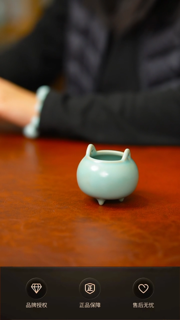 仿古支钉小胖香炉不完美简装
