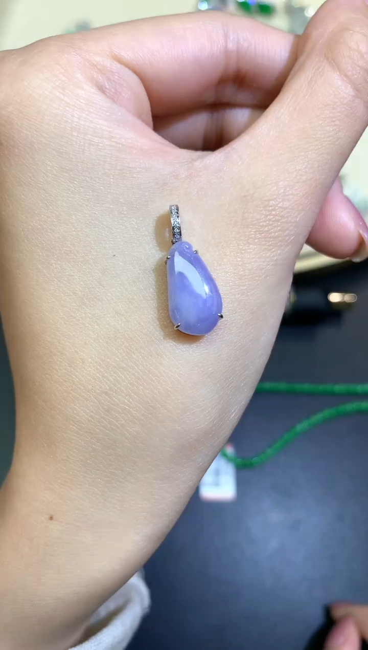 翡翠18K金镶嵌吊坠(不含链)吊坠A113|980