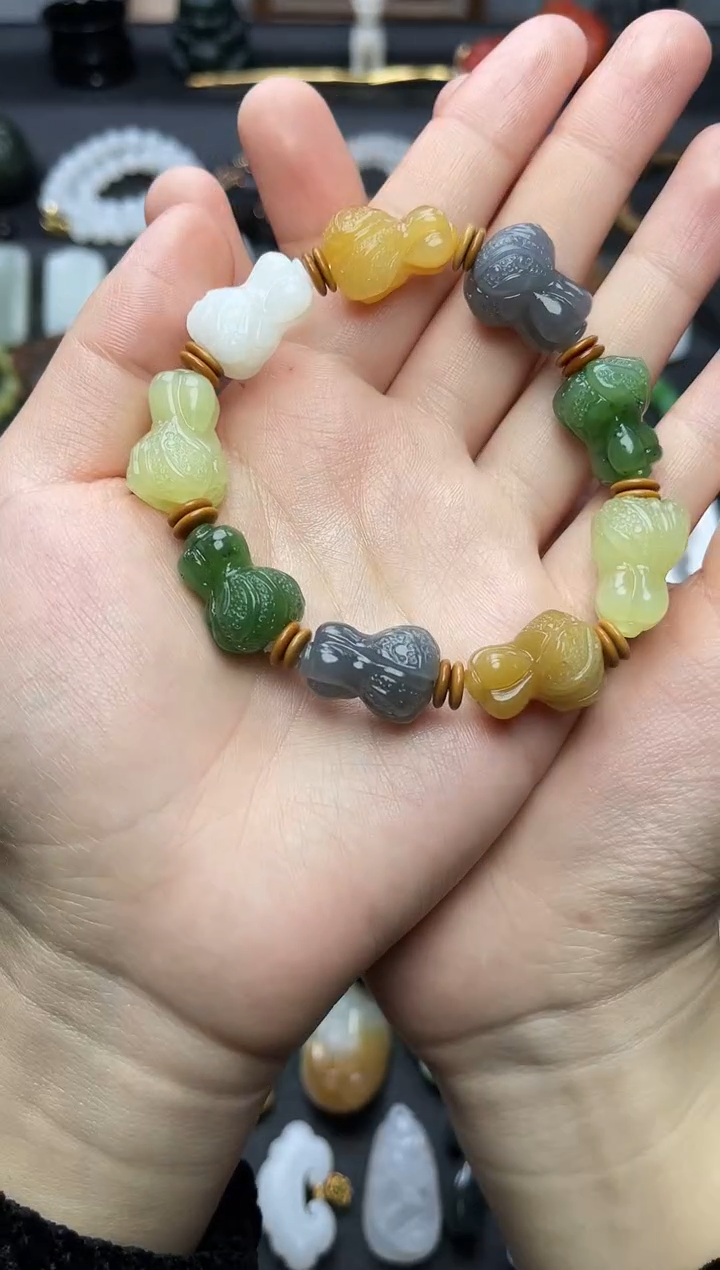 未镶嵌手串和田玉白菜多宝手串06