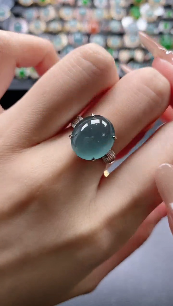 【闪购商品】翡翠戒指银S925镶嵌51511
