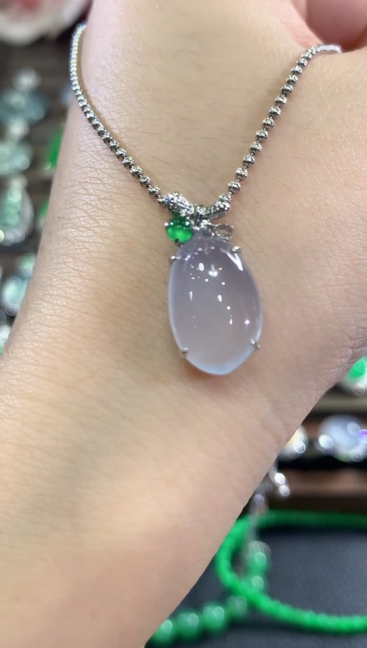 吊坠(不含链)18K金镶嵌翡翠d1