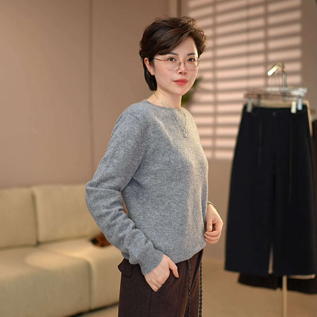 羊毛秋冬低领满天星针织毛针织衫上衣长袖春季INS风女装立领