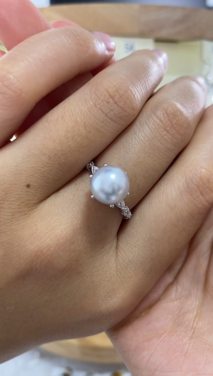 【闪购商品】海水珍珠戒指银S925镶嵌澳白