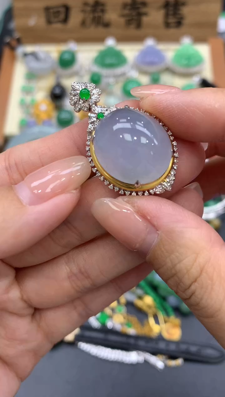 【闪购商品】翡翠颈饰18K金镶嵌473-中国好珍宝